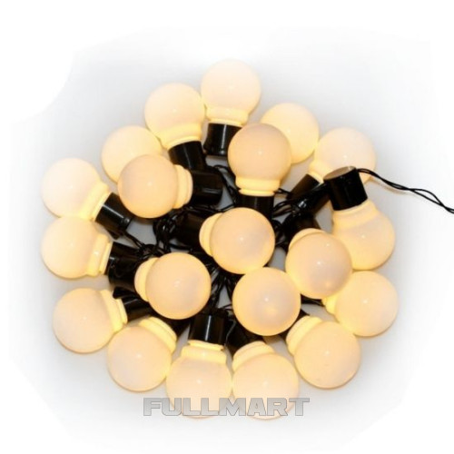 Гирлянда шарик матовый от сети 4m 20led тёплый-бёлый